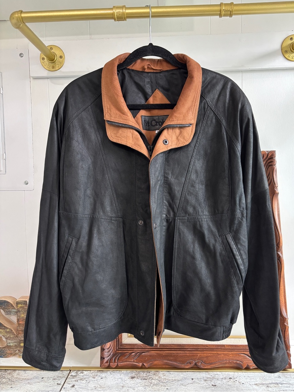 Vintage St. Croix Lambskin Suede Leather Bomber Jacket 80’s 90’s Streetwear 40